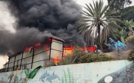 Iranian missile strike in central Israel sets building ablaze